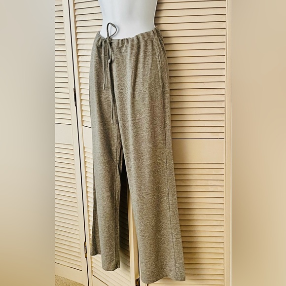 GapBody leisure wear straight leg pants drawstring waist heather grey 93% cotton - Picture 5 of 5